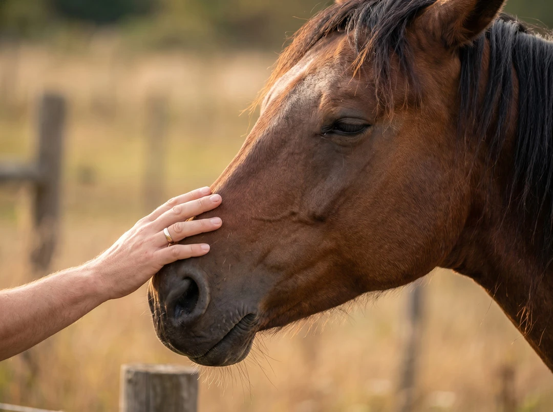 Pferd-wird-gestreichelt